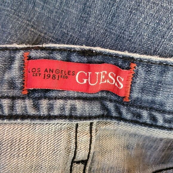Vintage Guess Jeans Los Angeles 1981 Relaxed Straight Rowland Fit Whiskered 36W - Picture 11 of 12